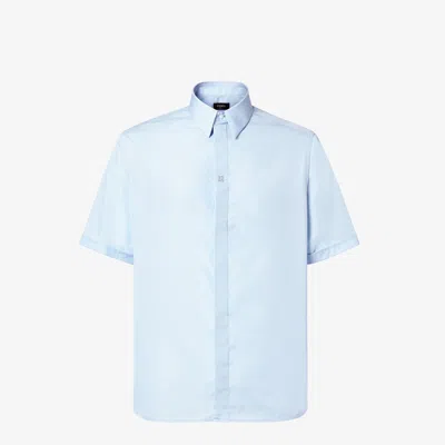 Fendi White Cotton Shirt In Blue
