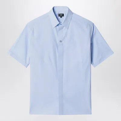 Fendi White Cotton Shirt Men In Blue