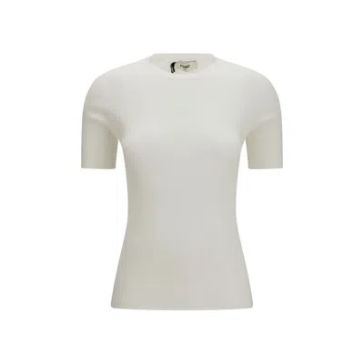 Fendi White Cotton Sweatshirt In Neutral