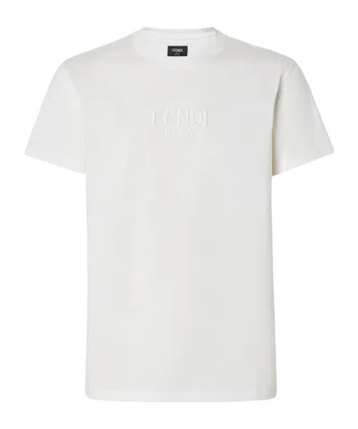 Fendi White Cotton T-shirt