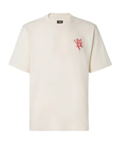 Fendi White Cotton T-shirt