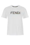 FENDI WHITE COTTON T-SHIRT