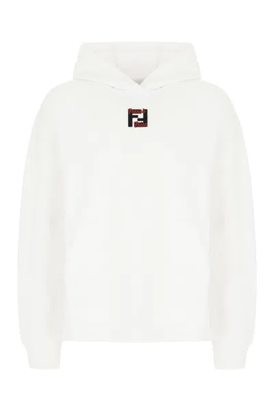 Fendi White Cotton T-shirt In Bianco