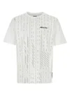 Fendi Embroidered-logo Cotton T-shirt In Bianco