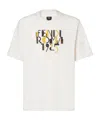 Fendi Roma 1925 Print Cotton T-shirt Clothing In Neutral