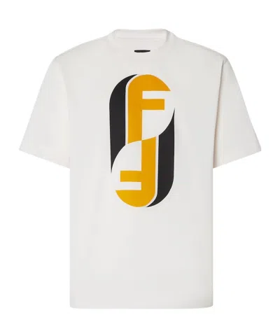 FENDI WHITE COTTON T-SHIRT