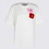 Fendi White Crew Neck Patchwork T-shirt In Multi