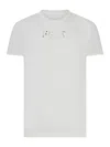 Fendi Cotton Crew Neck T-shirt With Tonal Embroidered Lettering In White