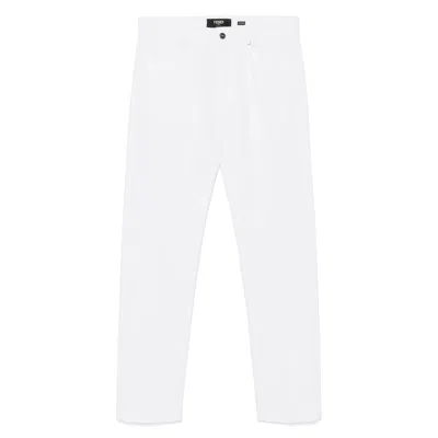 FENDI FENDI WHITE DENIM - REGULAR & STRAIGHT-LEG JEANS MEN