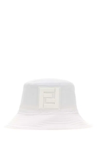 Fendi White Denim Bucket Hat