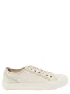 Fendi Women Embroidered Nylon Blend Dominio Sneakers In Neutral