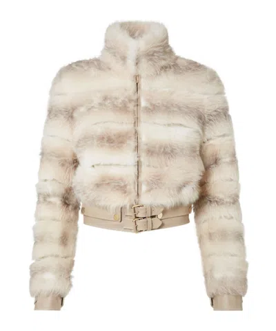 Fendi White Dorsato Shearling Jacket