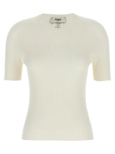 Fendi White Dvor Logo Sweater