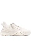 Fendi Ivory Leather And Fabric Flow Sneakers In White