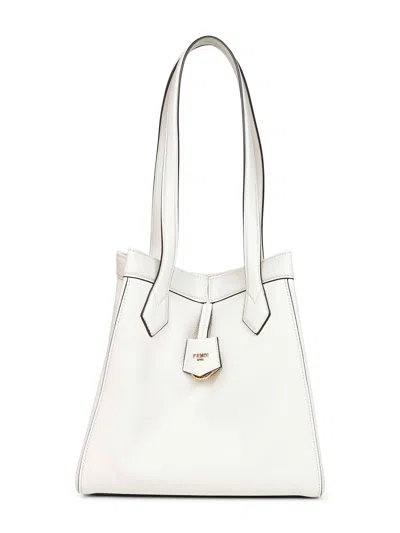 Fendi White  Origami Medium Shoulder Bag
