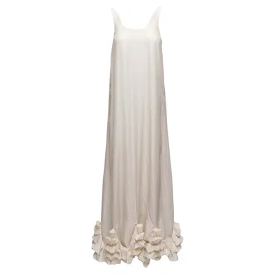 Pre-owned Fendi White  Silk Sleeveless Gown Size It 40