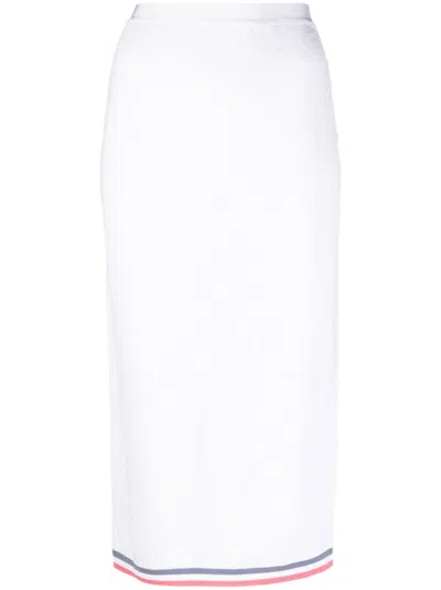 FENDI WHITE FF MIDI SKIRT