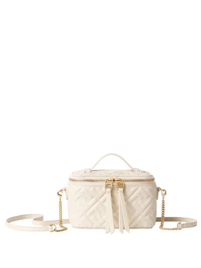 FENDI WHITE FF MOTIF CROSSBODY BAG