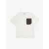 Fendi Ff-pocket Crewneck Cotton-jersey T-shirt  4-12+ Years Whit In White
