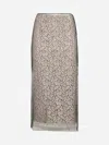 Fendi White Floral Lace Layered Midi Skirt