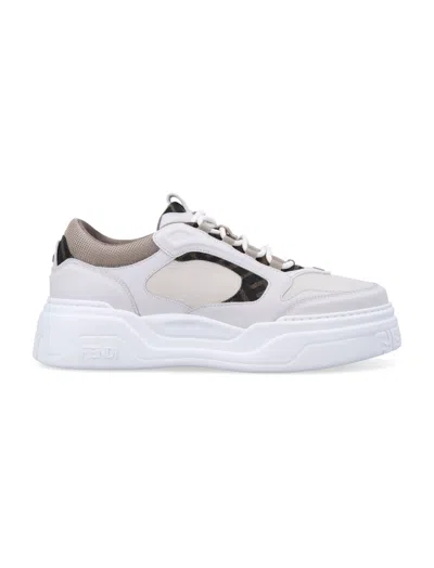 Fendi White Lace Up Sneakers