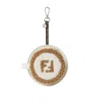 Fendi White Leather And Multicolored Shearling Charm In Multi