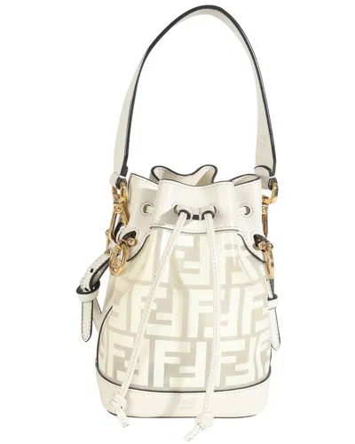 Fendi White Leather F Is  Mini Mon Tresor Bucket Bag (authentic Pre-loved)