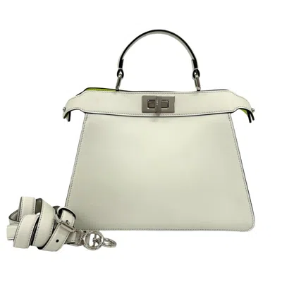 Pre-owned Fendi White Leather Handbag Shoulder Bag ()