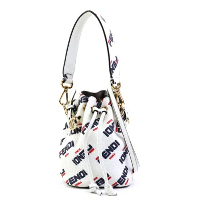 Pre-owned Fendi White Leather Metal Handbag Shoulder Bag ()