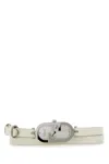 Fendi White Leather O Lock Vertical Watch