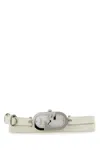 Fendi Women White Leather O Lock Vertical Watch In F0mw2