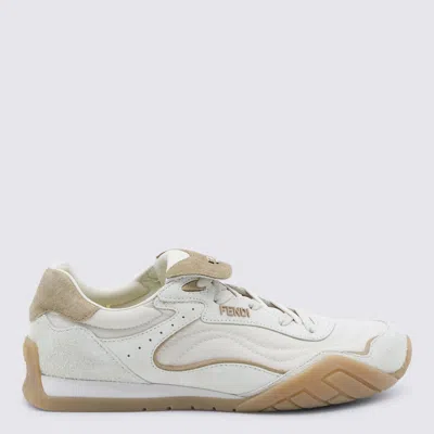 Fendi White Leather Sneakers In Multi