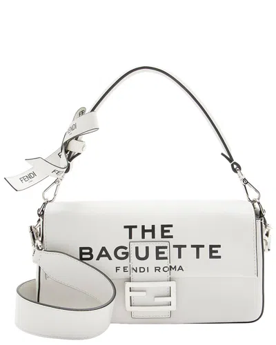 Pre-owned Fendi White Leather The Baguette Shoulder Bag (authentic Pre-loved)