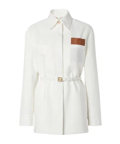 Fendi White Linen And Cotton Go-to Jacket