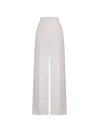 Fendi White Linen And Cotton Pants