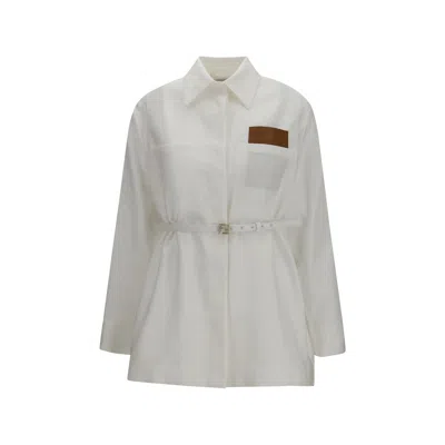 Fendi White Linen Full-length Jacket