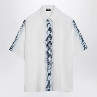 Fendi White Linen Shirt With Logos Men