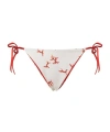Fendi White Lycra Bikini Bottom With Coral Print In White