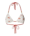 Fendi White Lycra Bikini Top With Coral Print