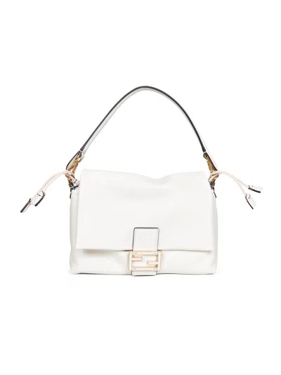 Fendi White Medium Baguette Mamma Shoulder Bag