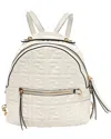 Fendi White Nappa Leather Ff 1974 Embossed Mini Backpack (authentic Pre-loved)
