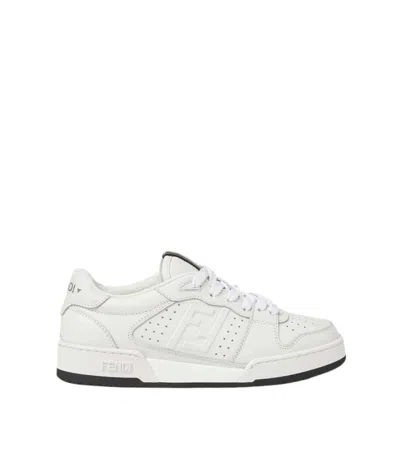 Fendi White Perforated Sneakers In Animal Print