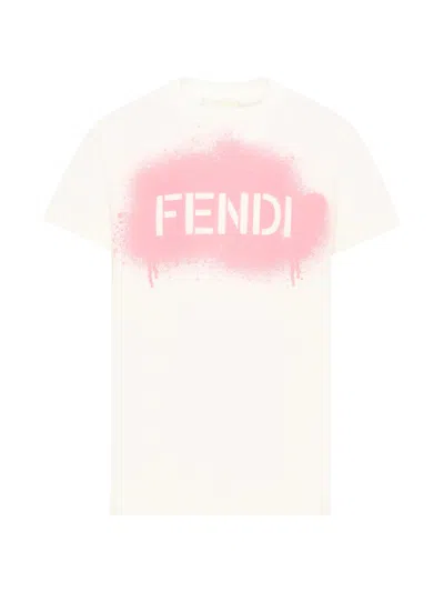 Fendi White Pink Confetti T-shirt