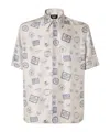 Fendi Postage Stamp-print Silk Shirt In White