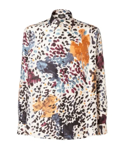Fendi Long-sleeve Printed Shirt In Multi