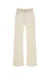 Fendi Women Denim Pant In White
