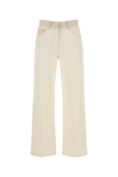 FENDI WHITE REGULAR FIT DENIM JEANS
