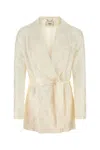 Fendi Giacca In Seta Bianca Donna In Neutral