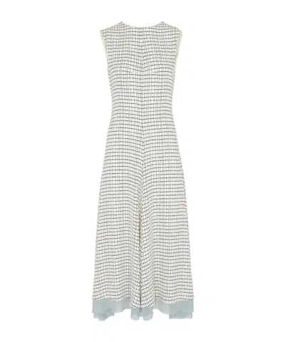 FENDI FENDI GRID MOTIF V-BACK SLEEVELESS DRESS