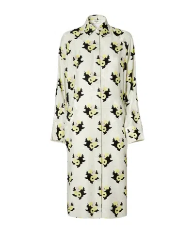 Fendi White Silk Jacquard Dress